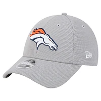 Casquette ajustable Main 9FORTY des Denver Broncos de New Era pour jeunes, grise