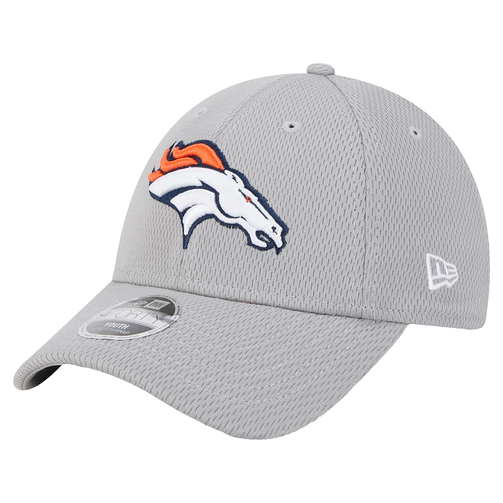 Youth New Era Gray Denver Broncos Main 9FORTY Adjustable Hat