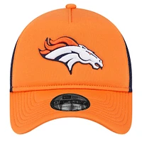 Youth New Era Orange Denver Broncos A-Frame 9FORTY Trucker Adjustable Hat