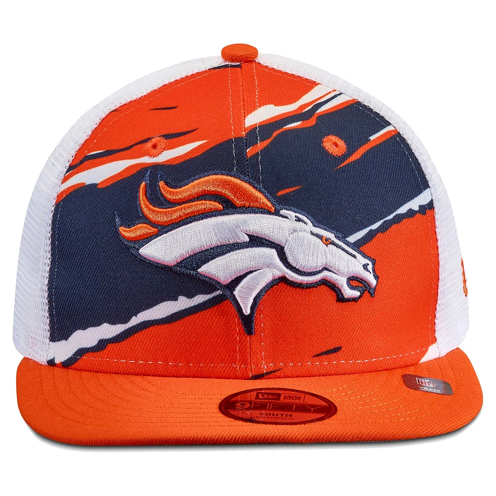 Casquette 9FIFTY Trucker snapback orange Denver Broncos Tear pour jeune New Era