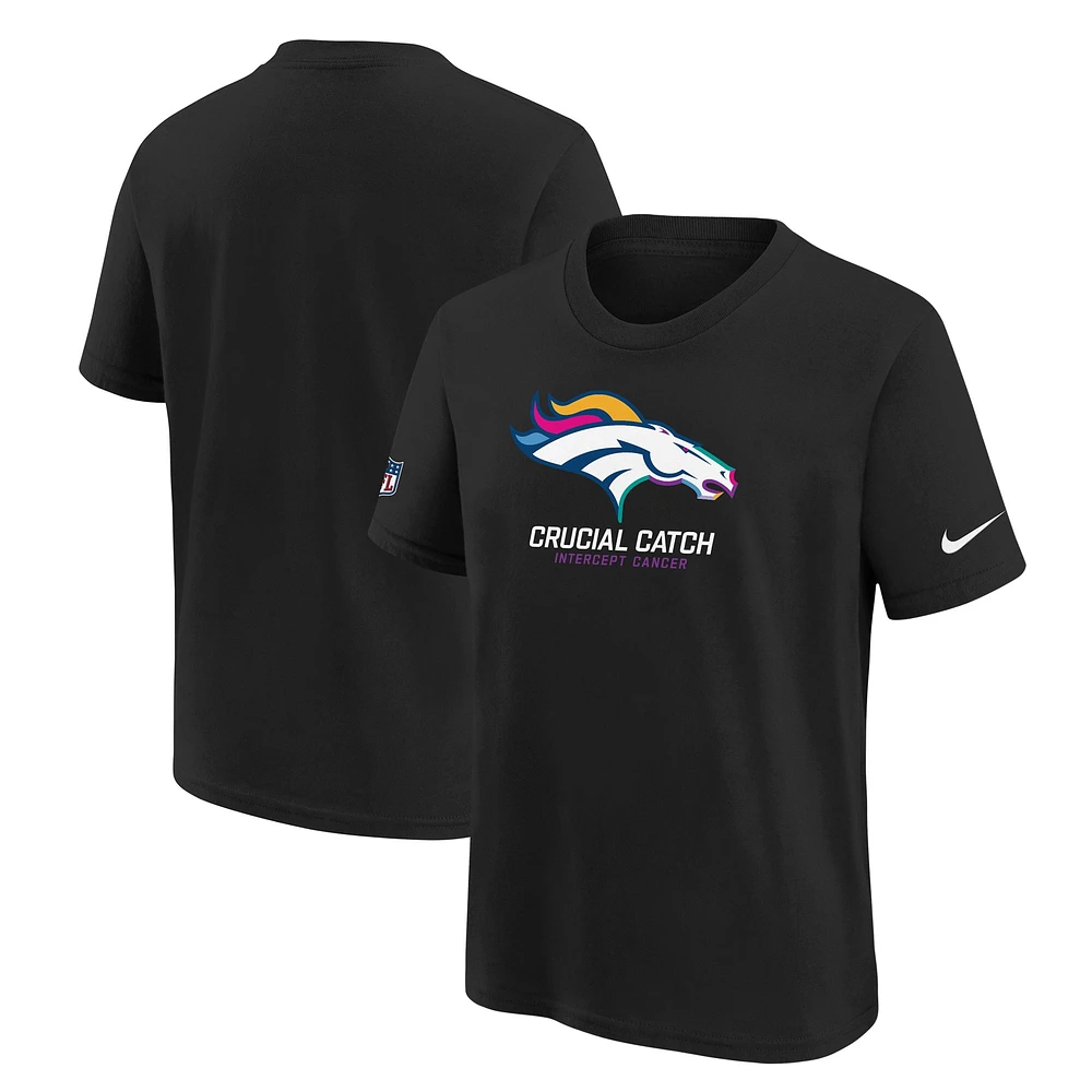 Youth Nike  Black Denver Broncos 2024 NFL Crucial Catch T-Shirt