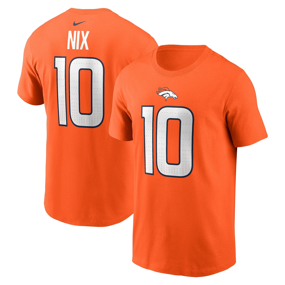 Youth Nike Bo Nix Orange Denver Broncos Name & Number T-Shirt