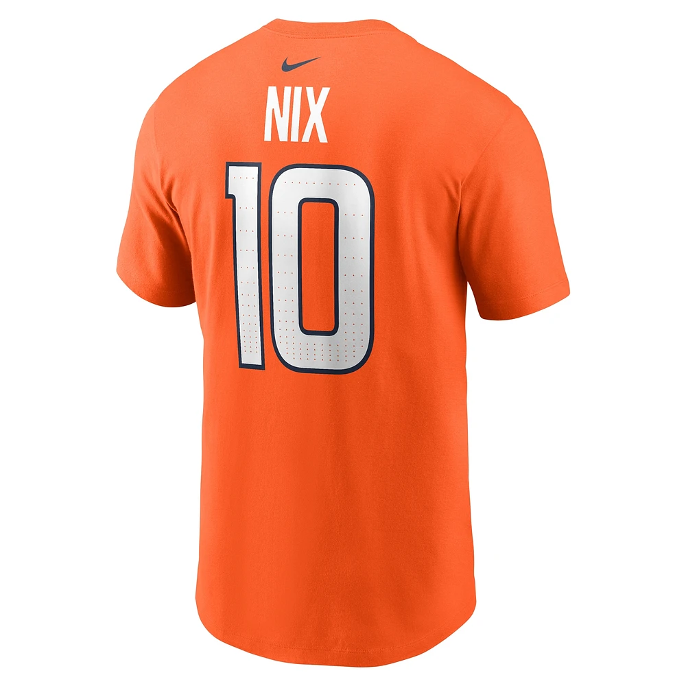 Youth Nike Bo Nix Orange Denver Broncos Name & Number T-Shirt