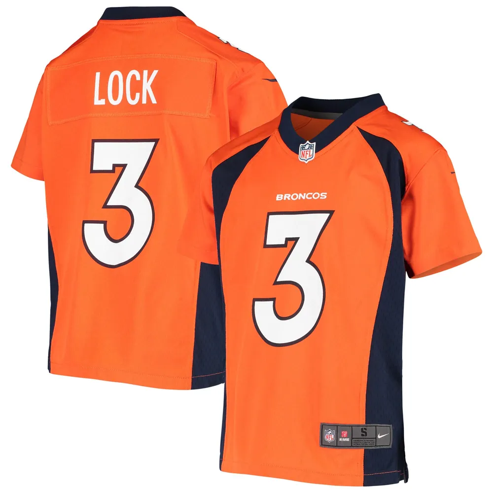 Nike Youth Nike Drew Lock Orange Denver Broncos Player Game Jersey