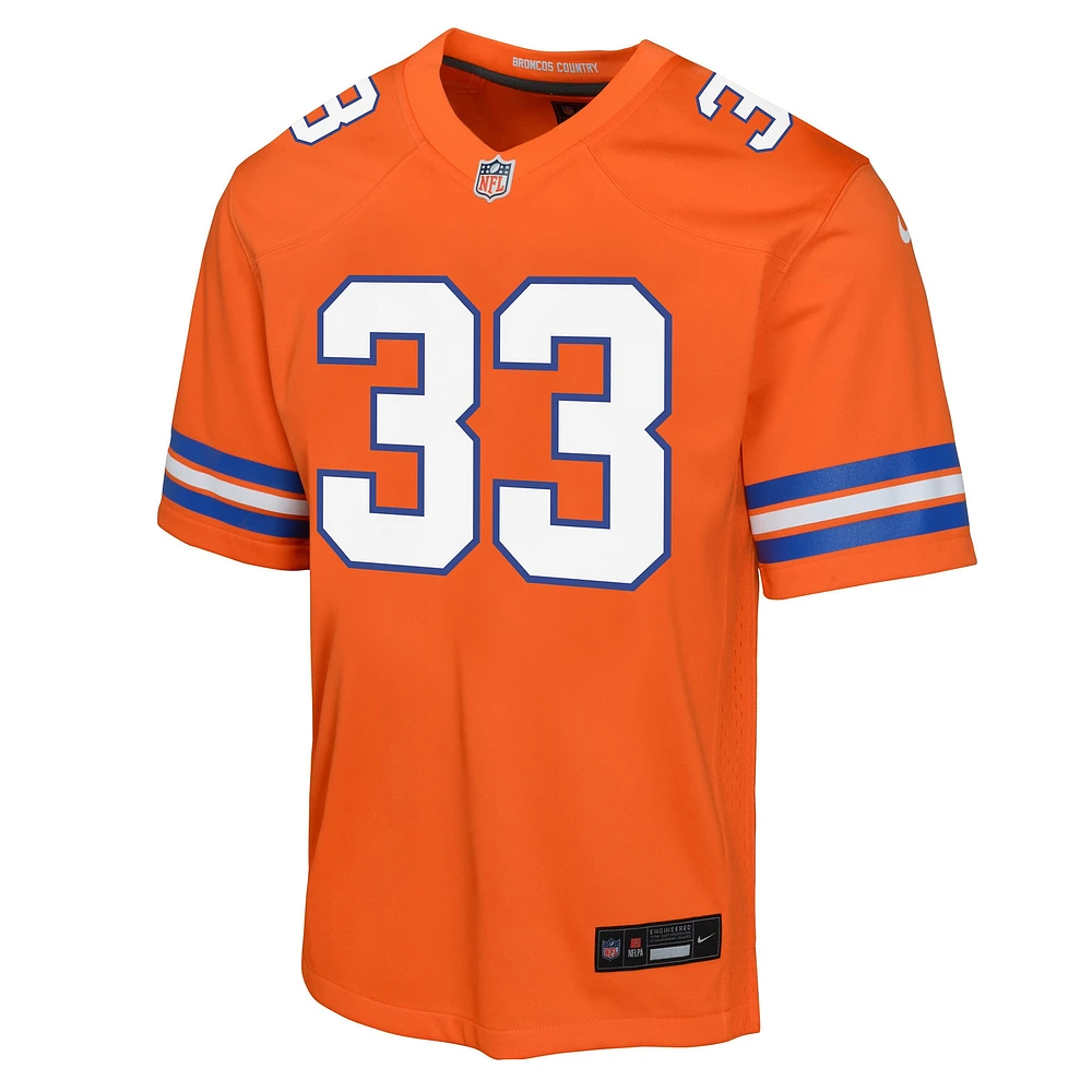 Youth Nike Javonte Williams Orange Denver Broncos Mile High Collection 1977 Throwback Game Jersey