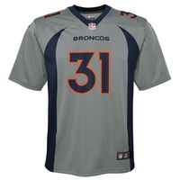 Youth Nike Justin Simmons Gray Denver Broncos Inverted Game