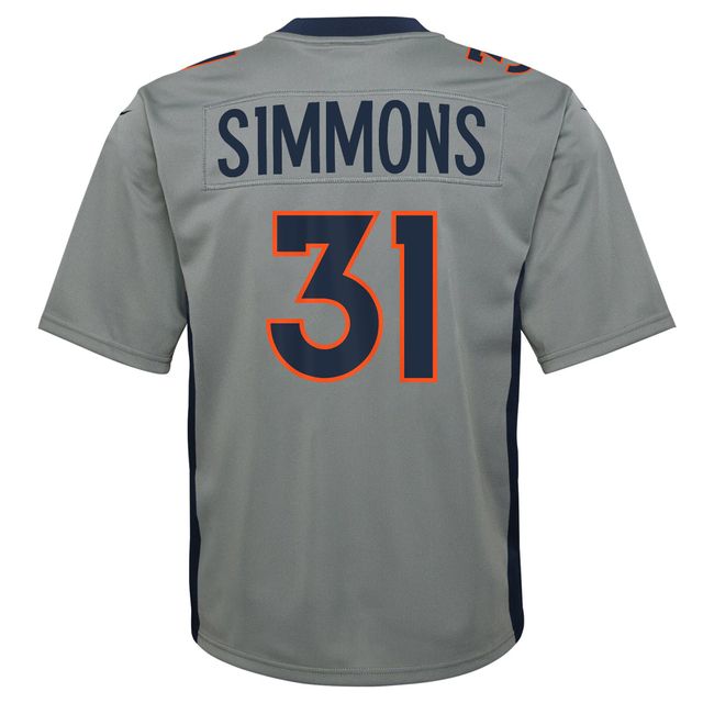 Youth Nike Justin Simmons Gray Denver Broncos Inverted Game Jersey Size: Large