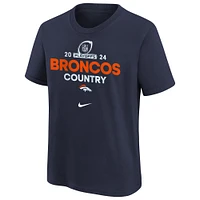 T-shirt Nike bleu marine Denver Broncos 2024 NFL Playoffs pour jeunes