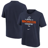 T-shirt Nike bleu marine Denver Broncos 2024 NFL Playoffs pour jeunes