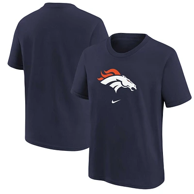 Youth Nike Navy Denver Broncos Logo T-Shirt