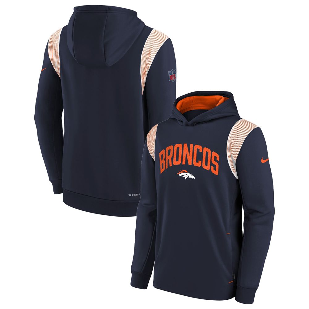 Nike Youth Nike Navy Denver Broncos Sideline Fleece Performance Pullover  Hoodie