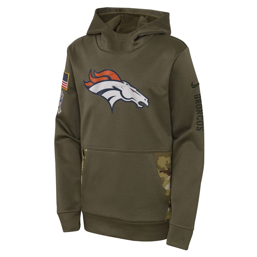 Nike Youth Nike Olive Denver Broncos 2022 Salute To Service Performance Pullover  Hoodie