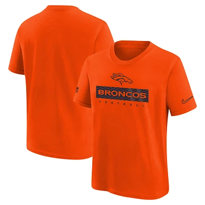 T-shirt Nike orange Denver Broncos 2024 Sideline Legend Performance pour jeune