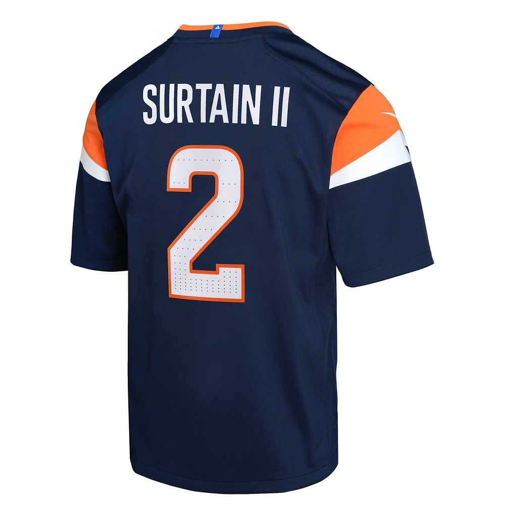 Youth Nike Patrick Surtain II Navy Denver Broncos Mile High Collection Game Jersey