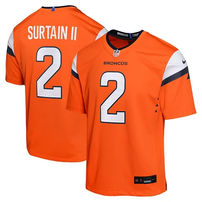 Maillot de jeu Nike Patrick Surtain II pour jeunes Denver Broncos Mile High Collection Orange