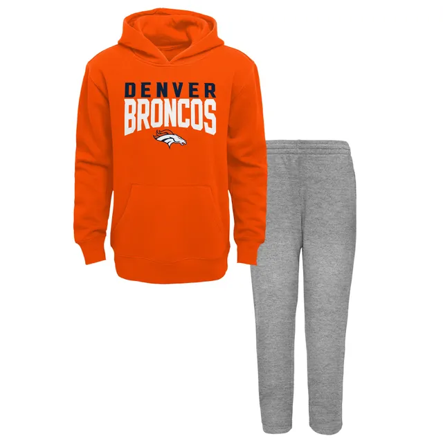 Denver Broncos Fanatics Branded By Design Raglan Pullover Hoodie -  Heathered Gray/Navy