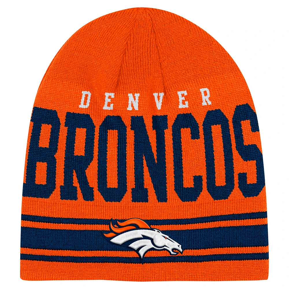 Youth Orange Denver Broncos Retro Knit Beanie