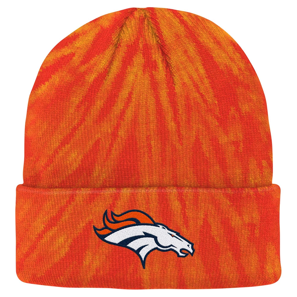 Youth Orange Denver Broncos Tie-Dye Cuffed Knit Hat