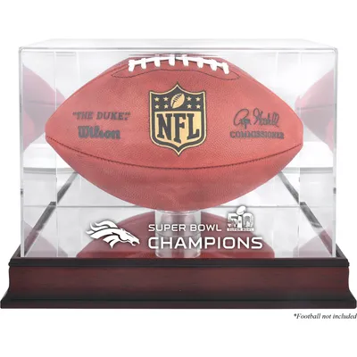 Denver Broncos Fanatics Authentic Mahogany Football Super Bowl 50 Champions Logo Display Case