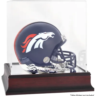 Denver Broncos Fanatics Authentic Mahogany Mini Helmet Super Bowl 50 Champions Logo Display Case