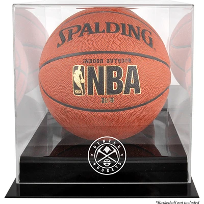 Denver Nuggets Black Base Team Logo Basketball Display Case with Mirrored Back