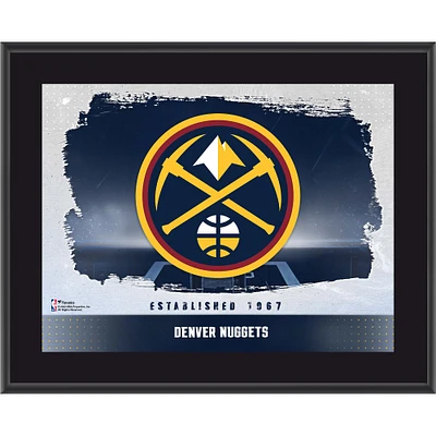 Plaque encadrée avec logo d'équipe horizontal sublimé des Denver Nuggets de 10,5" x 13"