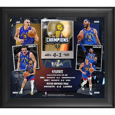 Collage encadré 15" x 17" des champions de la finale NBA 2023 des Denver Nuggets