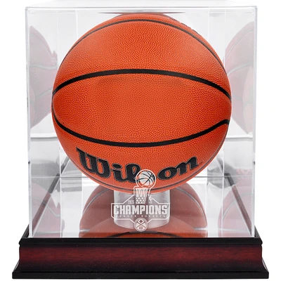Denver Nuggets Mahogany 2023 NBA Finals Champions Logo Basketball Display Case