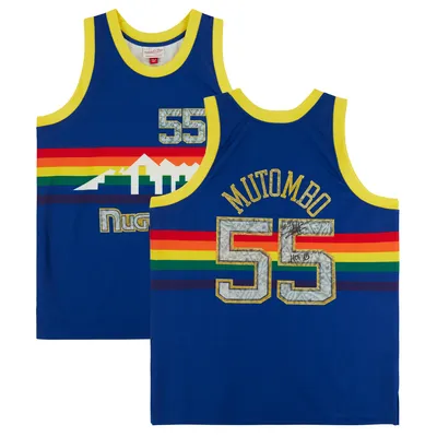 Men's Denver Nuggets Dikembe Mutombo Mitchell & Ness Royal 1996/97 Hardwood  Classics NBA 75th Anniversary Diamond Swingman Jersey