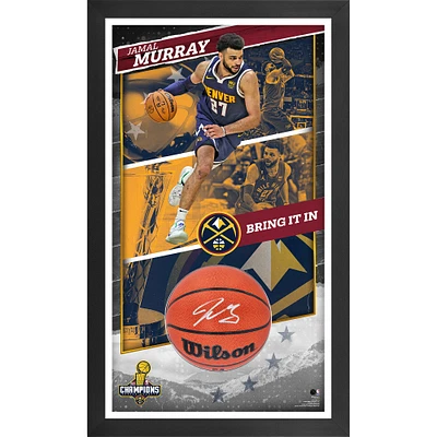 Jamal Murray Denver Nuggets 2023 NBA Finals Champions Framed 24" x 40" Shadowbox Photograph with Autographed Basketball