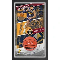 Jamal Murray Denver Nuggets 2023 NBA Finals Champions Framed 24" x 40" Shadowbox Photograph with Autographed Basketball