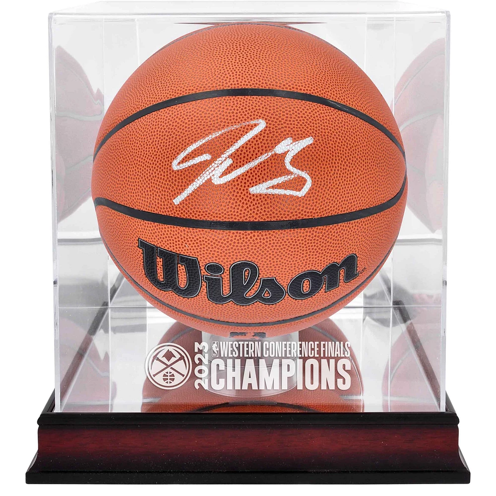 Jamal Murray Denver Nuggets 2023 Western Conference Champions Autographed Wilson Authentic Series Indoor/Outdoor Basketball with Mahogany Display Case