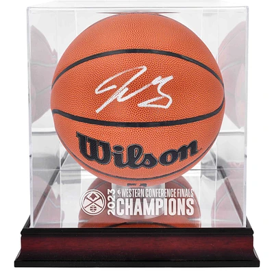 Jamal Murray Denver Nuggets 2023 Western Conference Champions Autographed Wilson Authentic Series Indoor/Outdoor Basketball with Mahogany Display Case