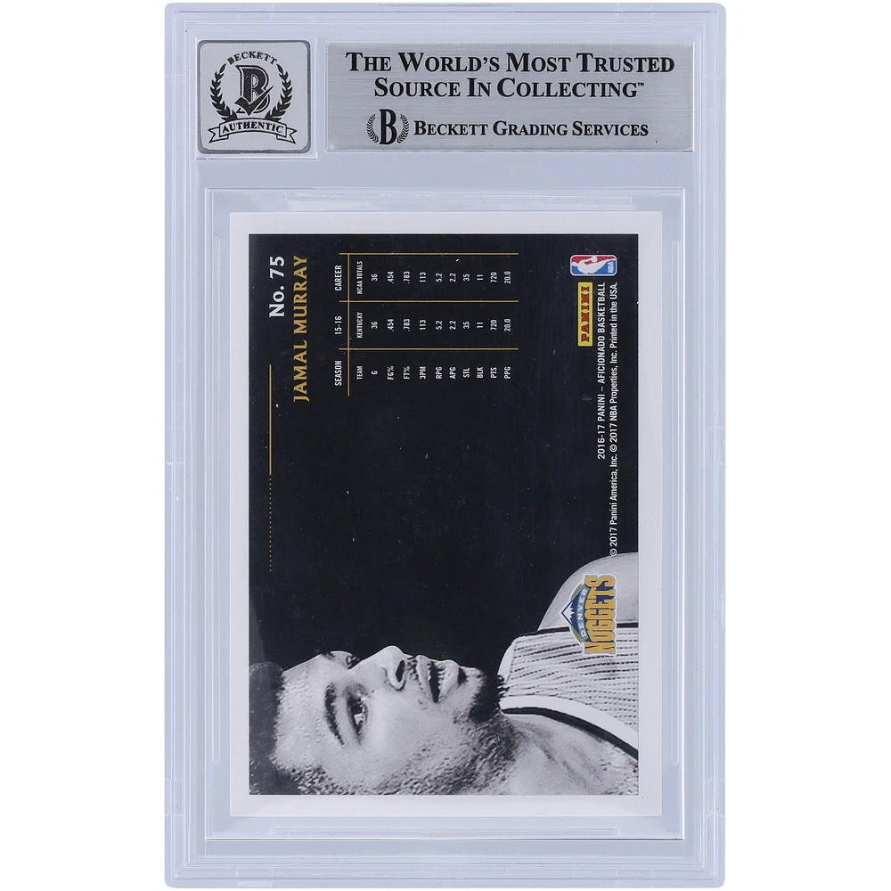 Jamal Murray Denver Nuggets Autographed 2016-17 Panini Aficionado #75 Beckett Fanatics Witnessed Authenticated 10 Rookie Card