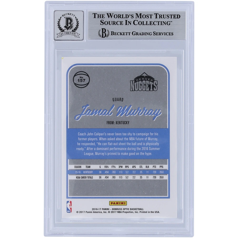 Jamal Murray Denver Nuggets Autographed 2016-17 Panini Donruss Optic Rated Rookie Yellow Ink #157 Beckett Fanatics Witnessed Authenticated Rookie Card