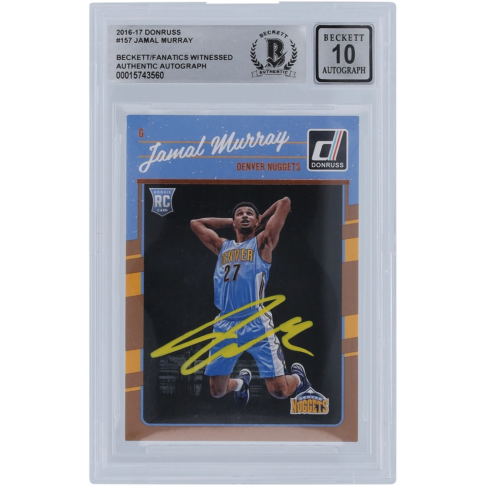 Jamal Murray Denver Nuggets Autographed 2016-17 Panini Donruss Yellow Ink #157 Beckett Fanatics Witnessed Authenticated 10 Rookie Card
