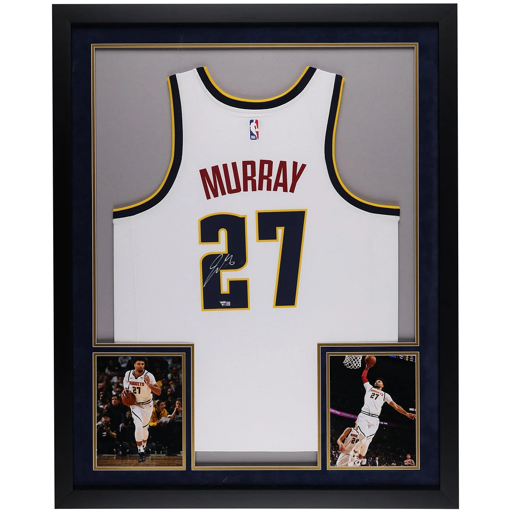 Jamal Murray Denver Nuggets Autographed SM Deluxe Framed Nike White Swingman Jersey