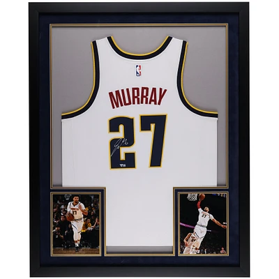 Jamal Murray Denver Nuggets Autographed SM Deluxe Framed Nike White Swingman Jersey
