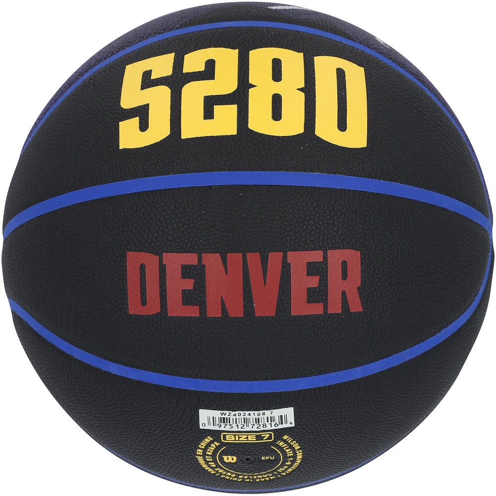 Jamal Murray Denver Nuggets Autographed Wilson 2023-24 City Edition Collector Basketball 