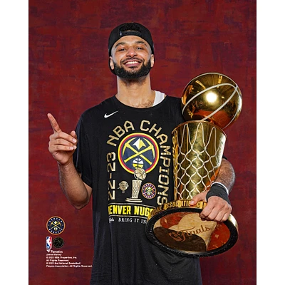 Photographie non signée du trophée champion NBA 2023 des Denver Nuggets Jamal Murray