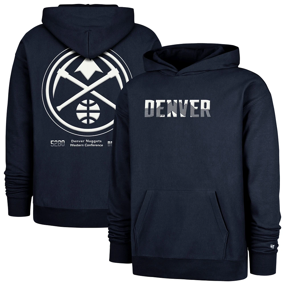 Men's '47  Navy Denver Nuggets 2024/25 City Edition Double Crossover Foundation Pullover Hoodie