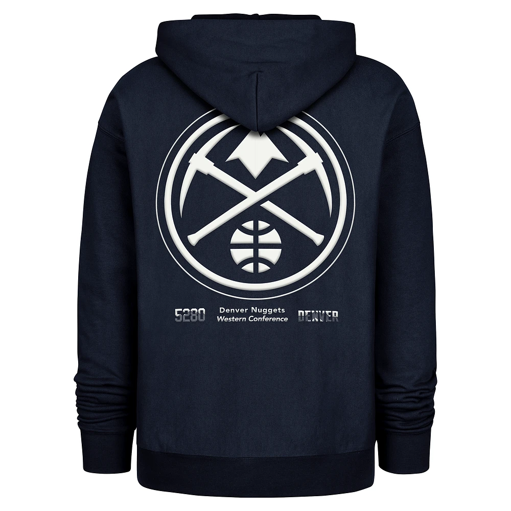 Men's '47  Navy Denver Nuggets 2024/25 City Edition Double Crossover Foundation Pullover Hoodie