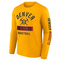 Men's Fanatics  Gold Denver Nuggets Long Sleeve T-Shirt
