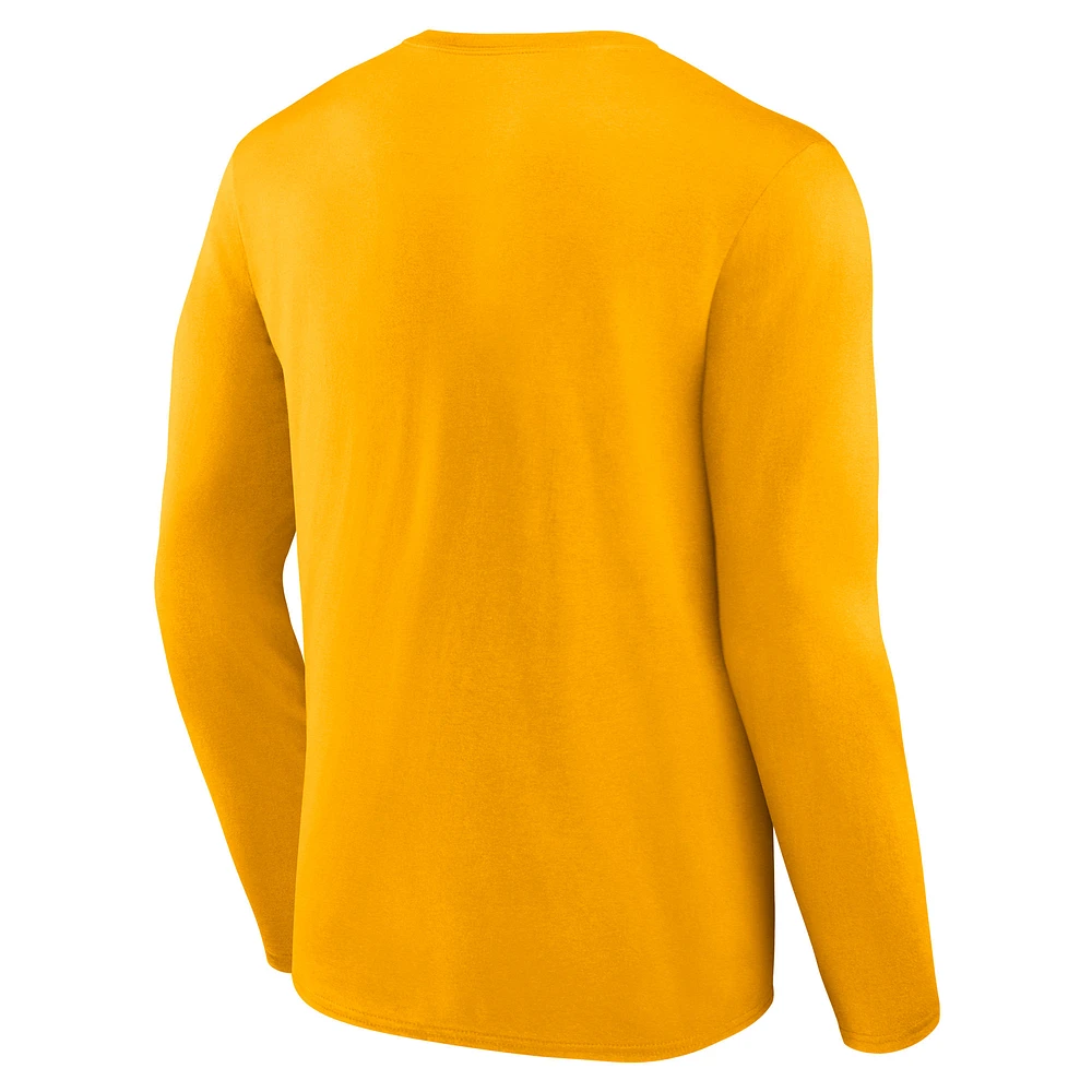 Men's Fanatics  Gold Denver Nuggets Long Sleeve T-Shirt