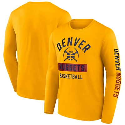 Men's Fanatics  Gold Denver Nuggets Long Sleeve T-Shirt