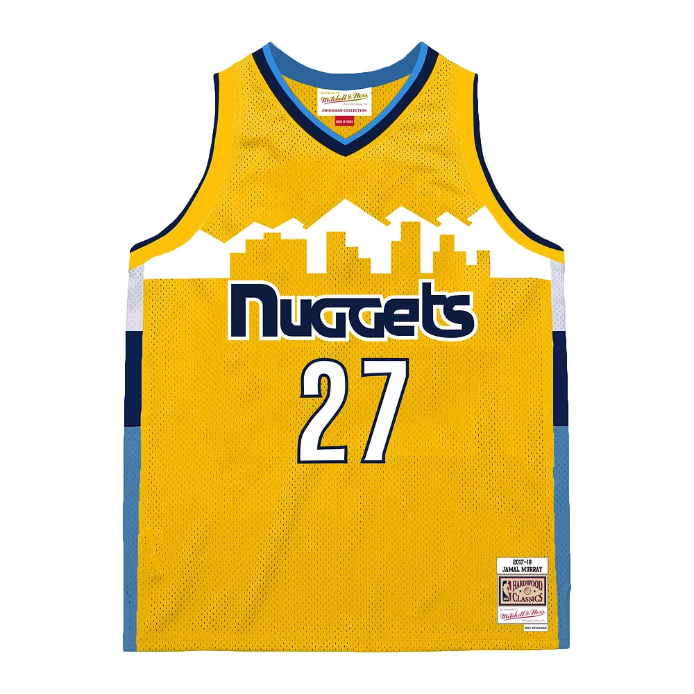 Maillot Swingman jaune Mitchell & Ness Jamal Murray des Denver Nuggets 2017-18 pour homme