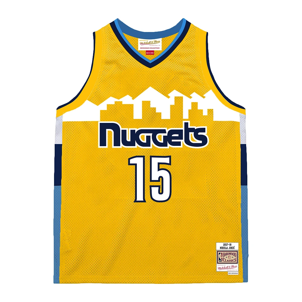 Men's Mitchell & Ness Nikola Jokic Yellow Denver Nuggets 2017-18 Swingman Jersey