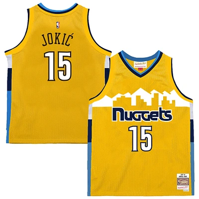Men's Mitchell & Ness Nikola Jokic Yellow Denver Nuggets 2017-18 Swingman Jersey