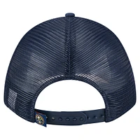 Men's New Era  Navy Denver Nuggets Minimalist A-Frame 9FORTY Trucker Hat
