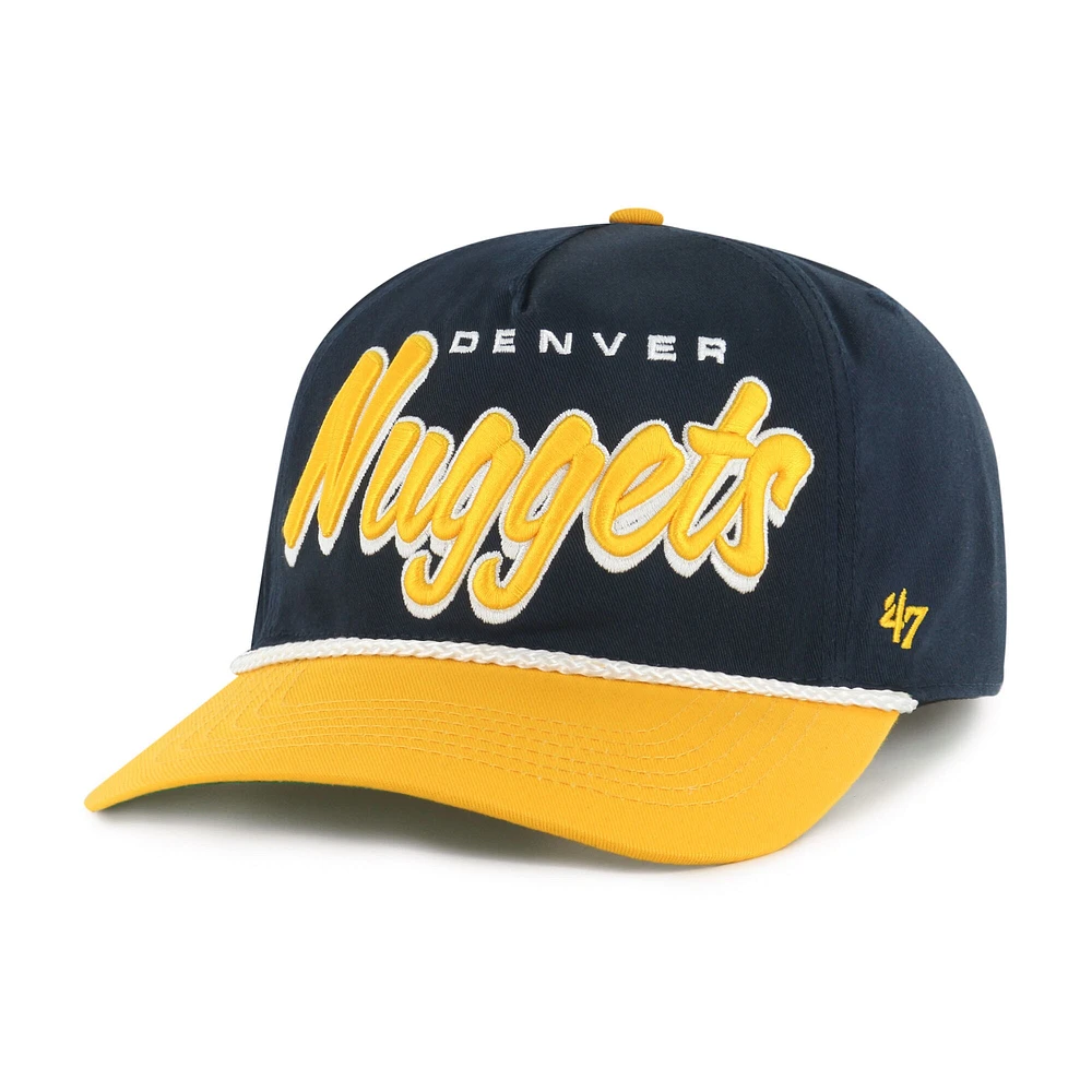 Men's '47 Navy/Gold Denver Nuggets Dropshadow Rope Hitch Adjustable Hat